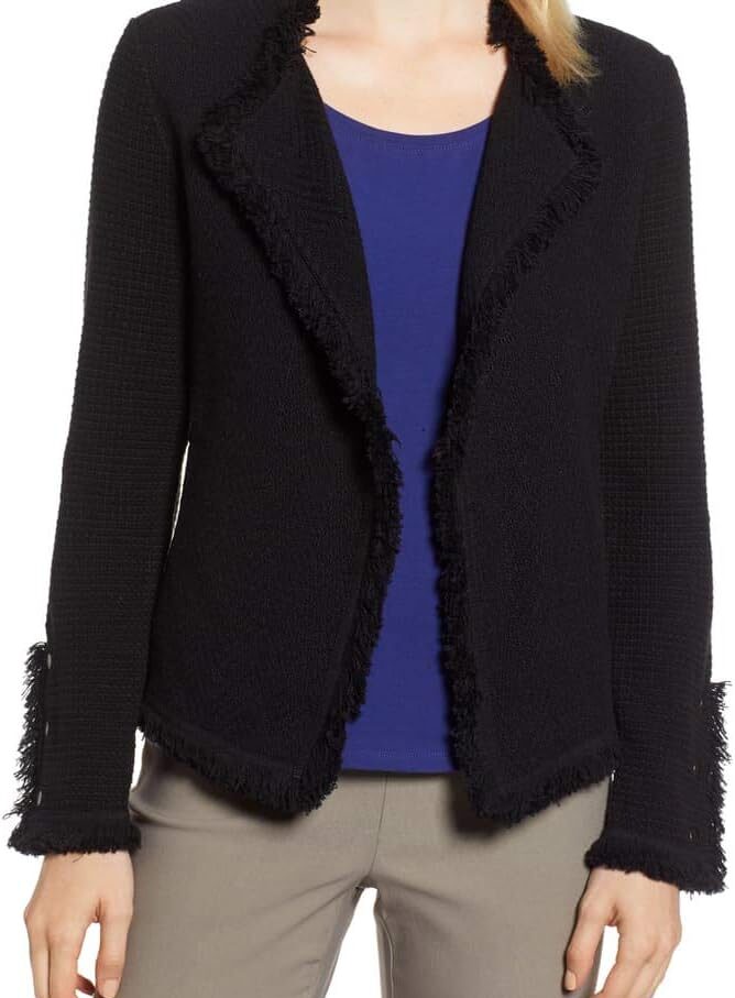 Women Fringe Mix Jacket