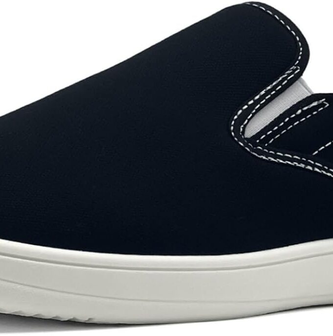 Slip on Shoes for Men, Classic Canvas Casual Shoes Comfortable Flats Men's White Loafers Low Top Sneakers Hands Free