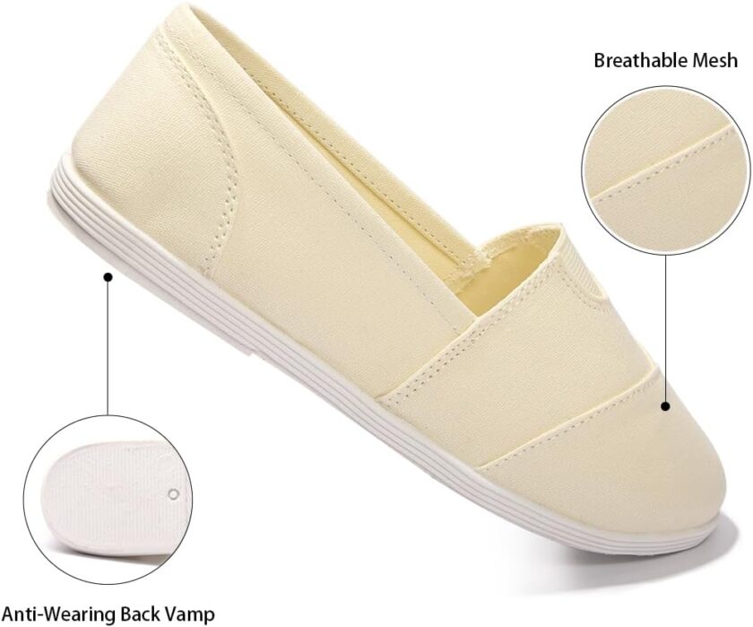 Women  Slip On Loafer Flat Shoes Soft Daily Slip-On Casual Arch Support Sneaker Classic Flats Breathable Women Loafer Canvas Walking Shoes - Image 2