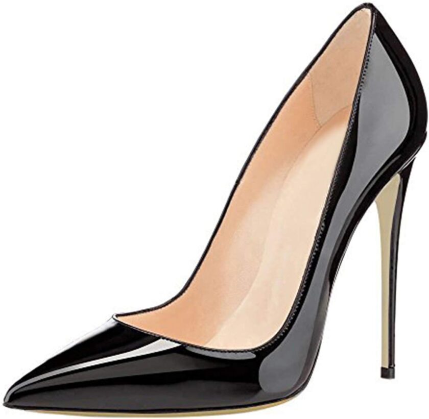 Women Sexy Pointed Toe High Heels,4.72 inch/12cm Patent Leather Pumps,Wedding Dress Shoes,Cute Evening Stilettos