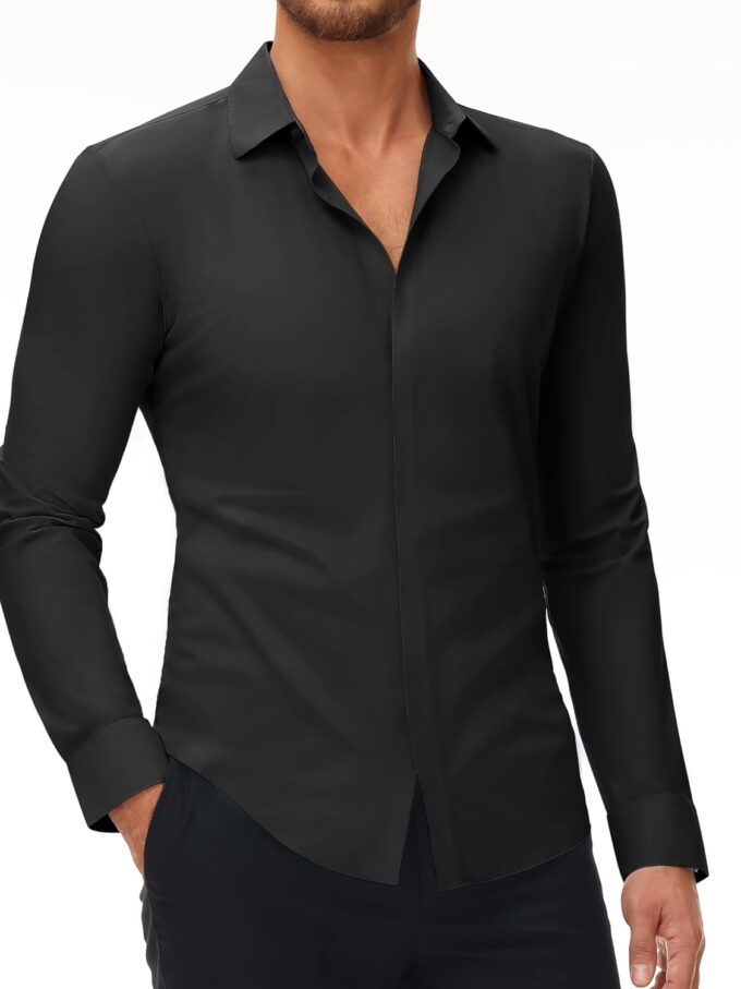 Stretch Men Dress Shirts Long Sleeve Slim Fit Dress Shirts for Men Button Down Dress Shirts Wrinkle Free