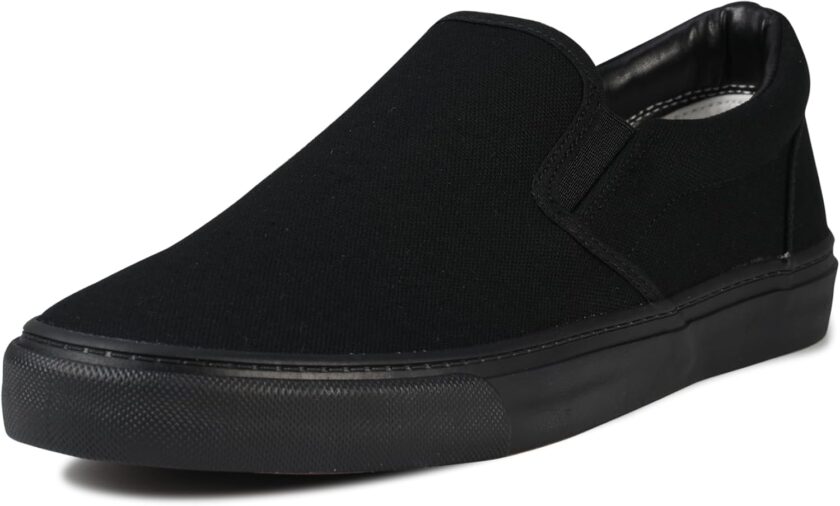 Men's Sneakers Classic Low Top Slip On Shoes Wide Canvas Skate Loafers Sneakers with Soft Insole Causal Dress Shoes for Men Comfortable Walking Shoes Slip on Sneakers for Men - Image 2