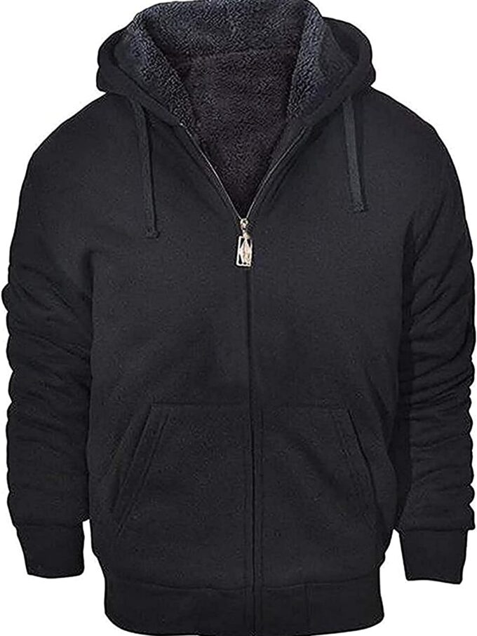 Hoodies for Men Heavyweight Fleece Sweatshirt - Full Zip Up Thick Sherpa Lined