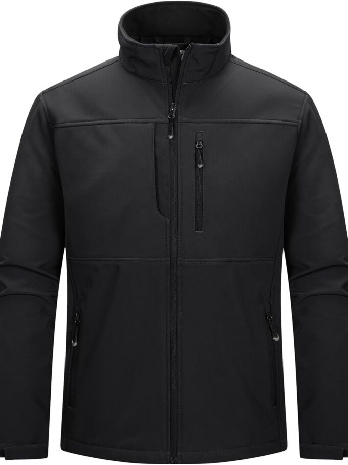 men Lightweight Softshell Jacket Warm Fleece Lined Windbreaker Waterproof Soft Shell for Outdoor Hiking