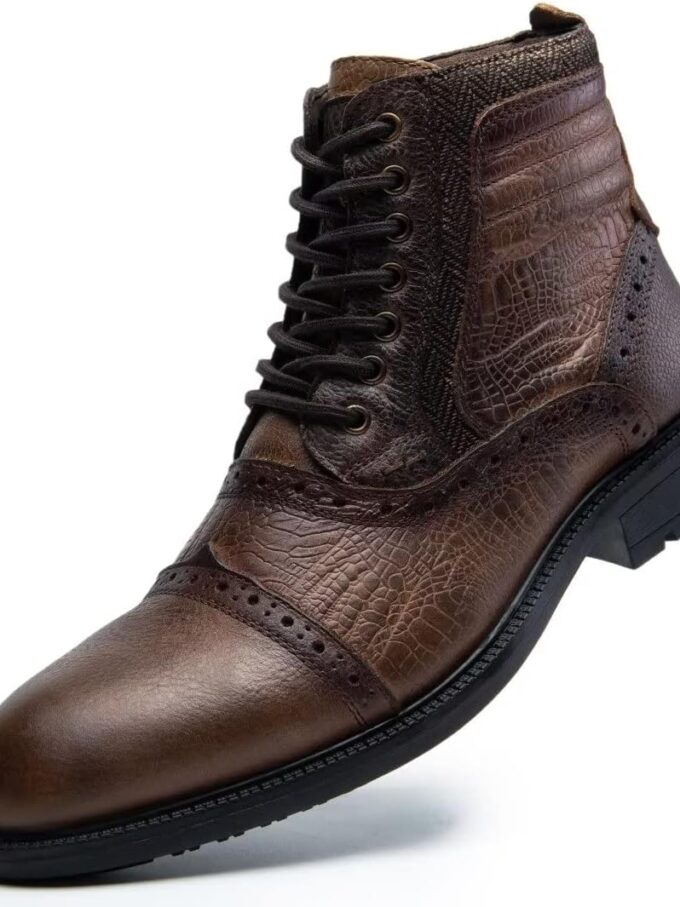 Men's Chelsea Boots, Stylish and Comfort Leather  Ankle Boots with Zipper