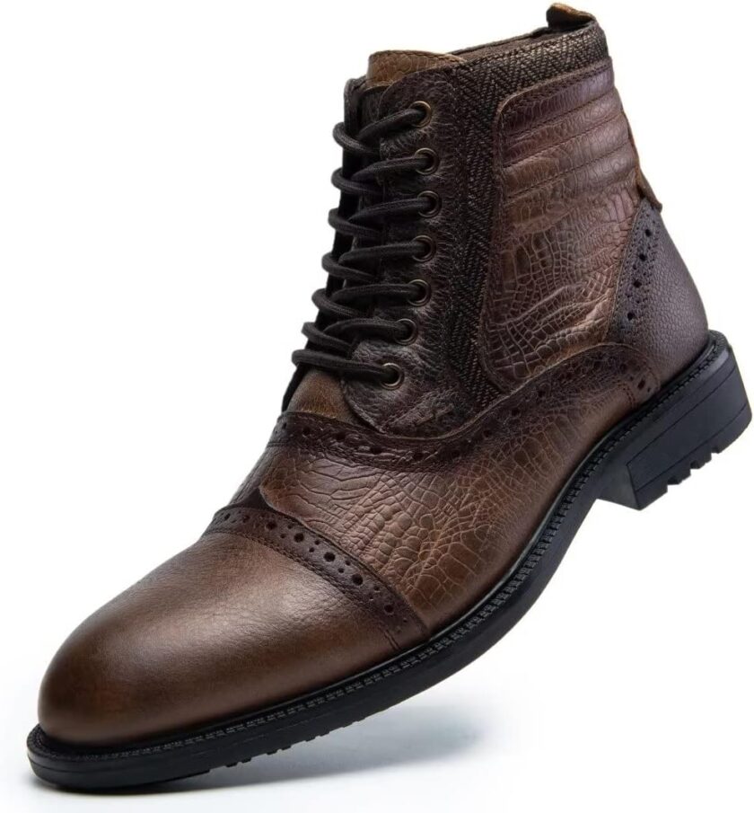 Men's Chelsea Boots, Stylish and Comfort Leather  Ankle Boots with Zipper