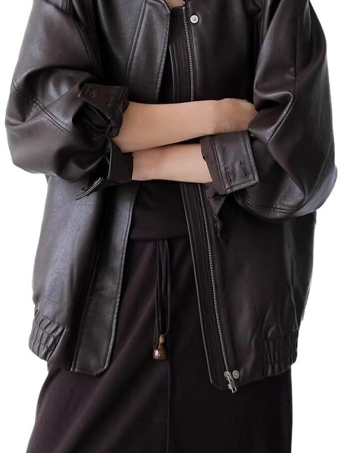 Leather jacket Women spring loose casual jacket