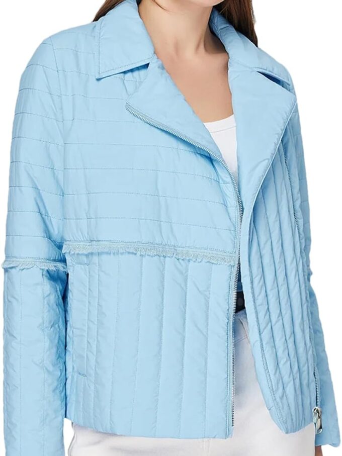 Women Spring Classic Short Lapel Quilted Jacket Asymmetric Zipper Design Parkas Fashion Cotton Coat