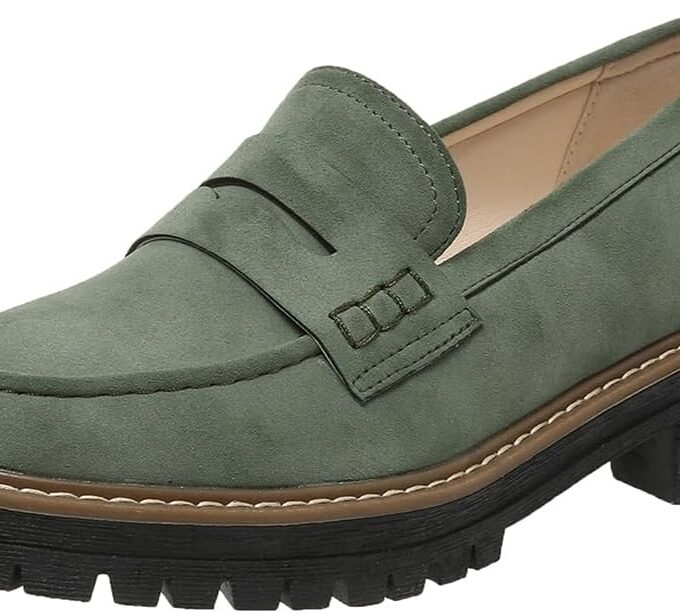 Women's Loafers Shoes Platform Chunky Penny Loafer Lug Sole Comfortable Slip On Work Office Business Casual Dress Shoes