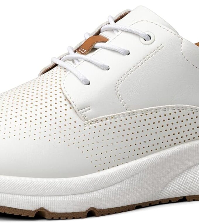 Men Dress Sneakers Casual Lace Up Oxford Cushied Walking Shoes Lightweight Breathable