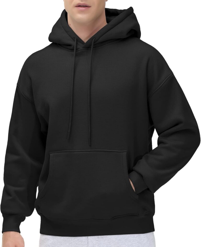 Men's Fleece Pullover Hoodie Loose Fit Ultra Soft Hooded Sweatshirt With Pockets