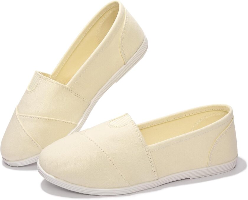 Women  Slip On Loafer Flat Shoes Soft Daily Slip-On Casual Arch Support Sneaker Classic Flats Breathable Women Loafer Canvas Walking Shoes