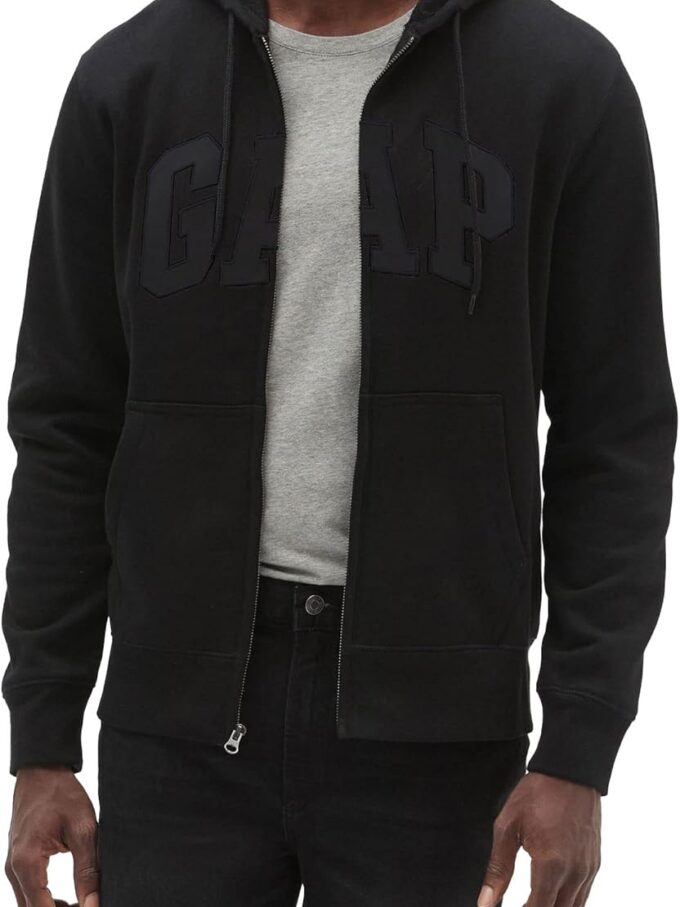 Men's Logo Hoodie Hooded Full Zip Sweatshirt