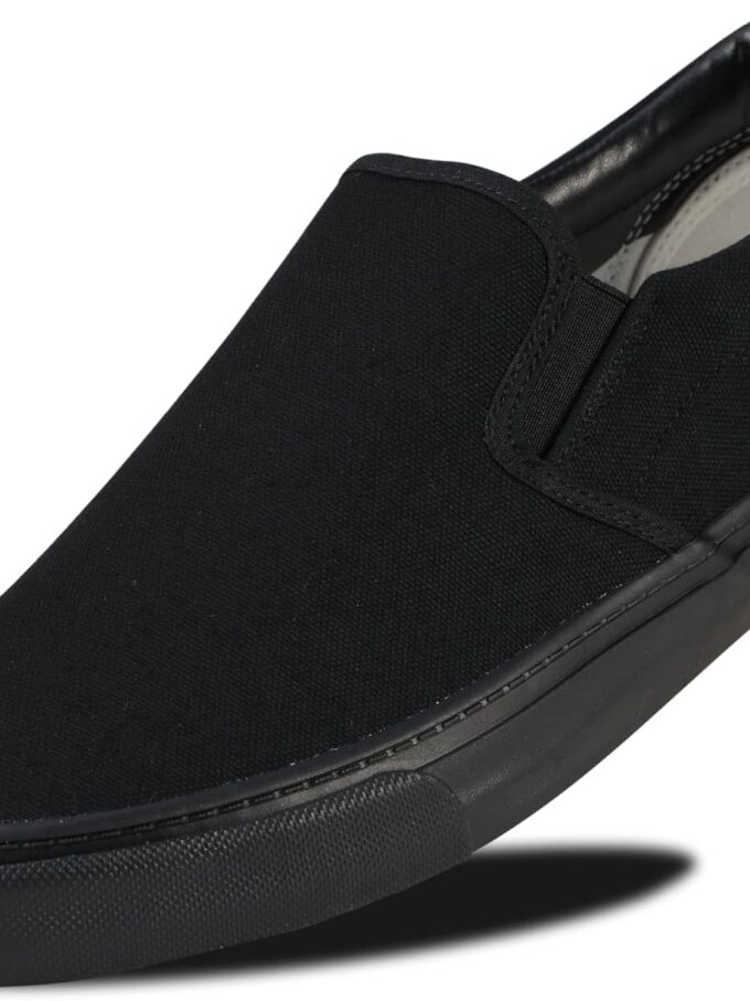 Men's Sneakers Classic Low Top Slip On Shoes Wide Canvas Skate Loafers Sneakers with Soft Insole Causal Dress Shoes for Men Comfortable Walking Shoes Slip on Sneakers for Men