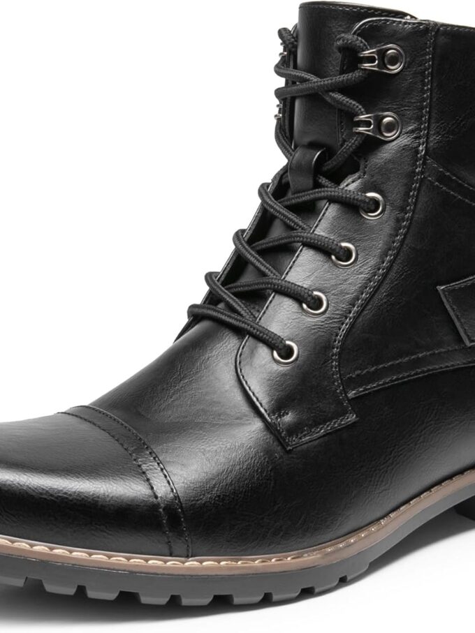Men's Motorcycle Combat Boots Zipper Biker Boot