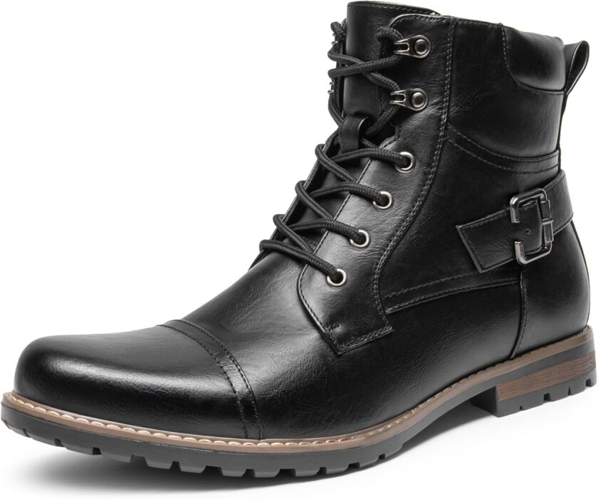 Men's Motorcycle Combat Boots Zipper Biker Boot