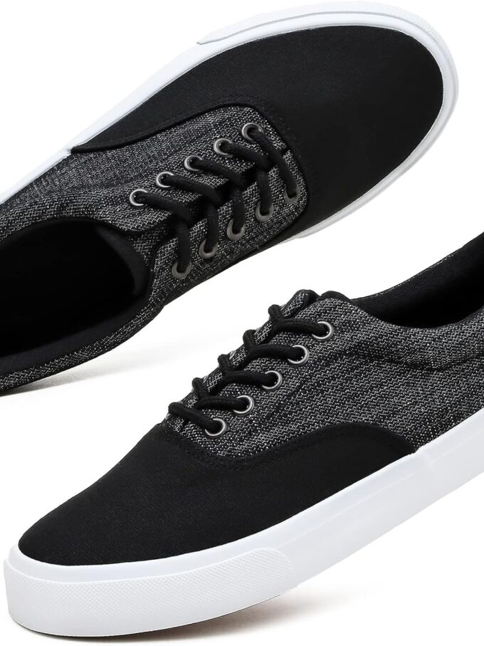 Men’s Low Top Canvas Walking Shoes Lace-up Fashion Sneakers Casual