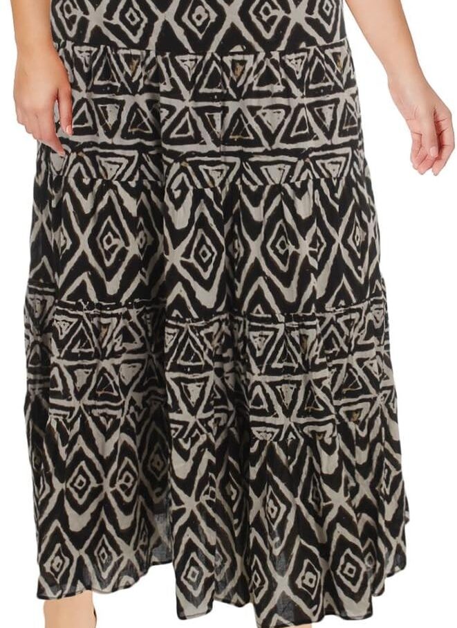 Women Plus Size Printed Maxi Skirt 1X