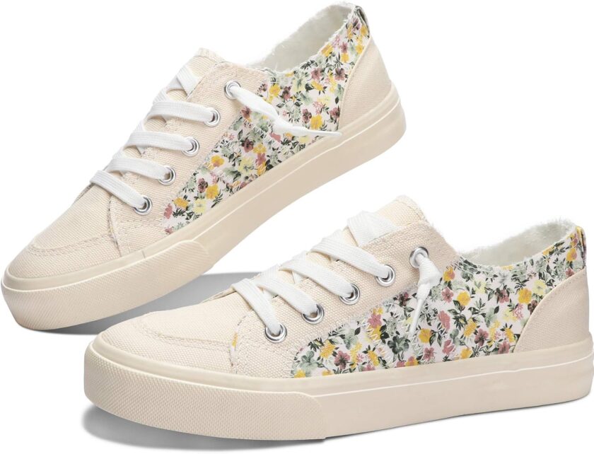 Women  Fashion Sneaker White Color Washed and Leopard Canvas Slip on Shoes