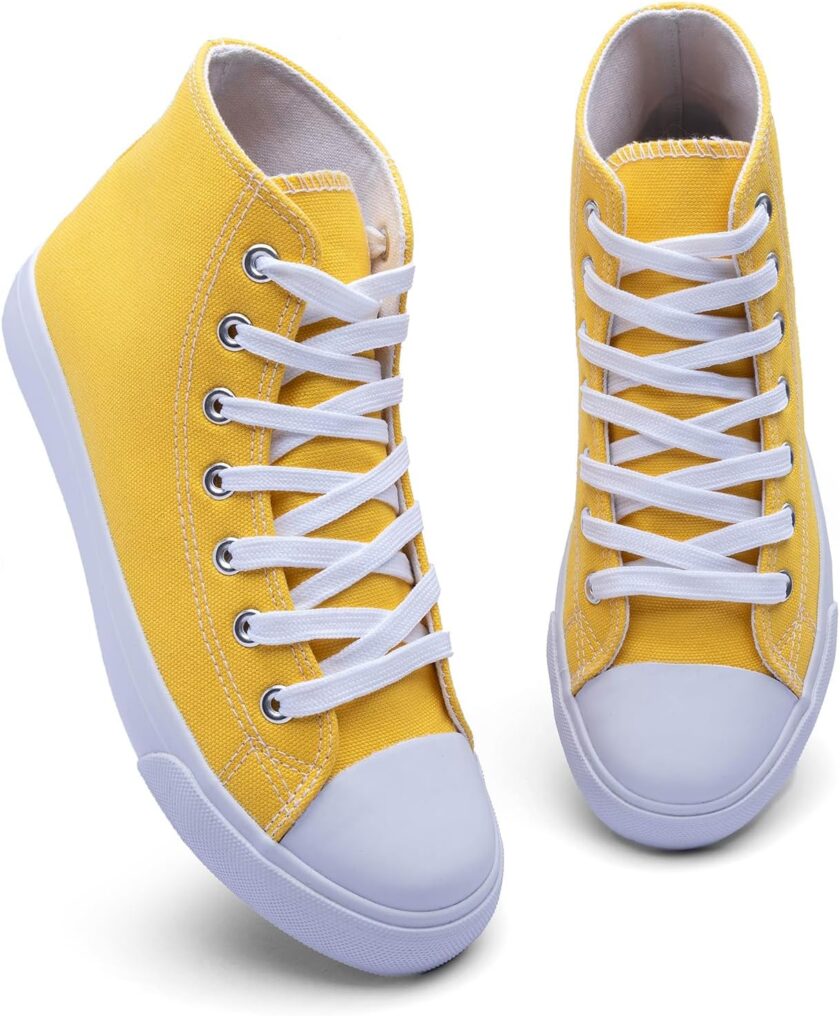 Women High-Top Canvas Sneakers – Classic Lace-Up Casual Shoes with Extra Shoelaces – Comfortable, Stylish, and Durable - Image 2