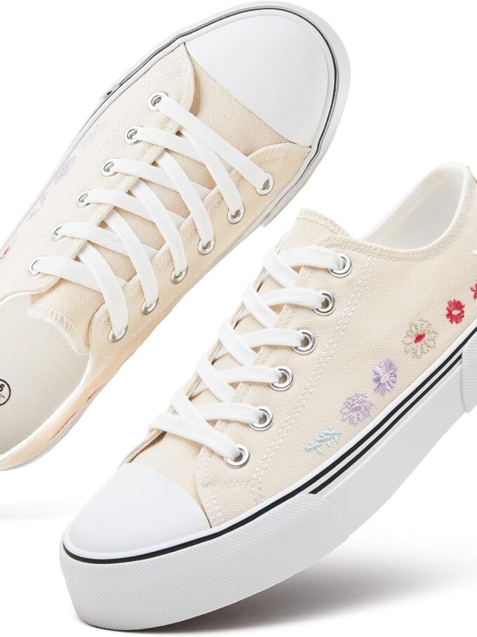 White Sneakers for Women Low Top Canvas Shoes Women Canvas Sneakers Women Fashion Sneakers Slip on Casual Tennis Shoes