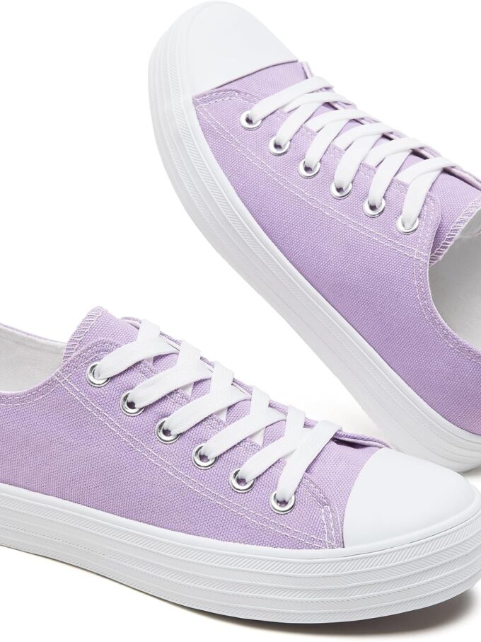 Women White Canvas Sneakers Casual Tennis Shoes for Women Black Fashion Sneakers Comfortable Low Top Walking Shoes