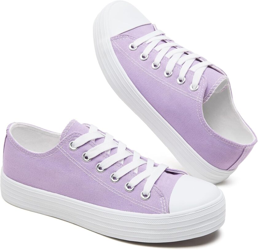 Women White Canvas Sneakers Casual Tennis Shoes for Women Black Fashion Sneakers Comfortable Low Top Walking Shoes