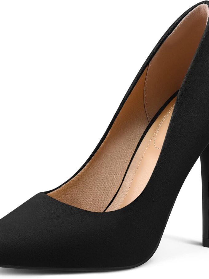 Women High Heels Pumps Closed Pointed Toe Stiletto 4IN Heels Dress Wedding Shoes