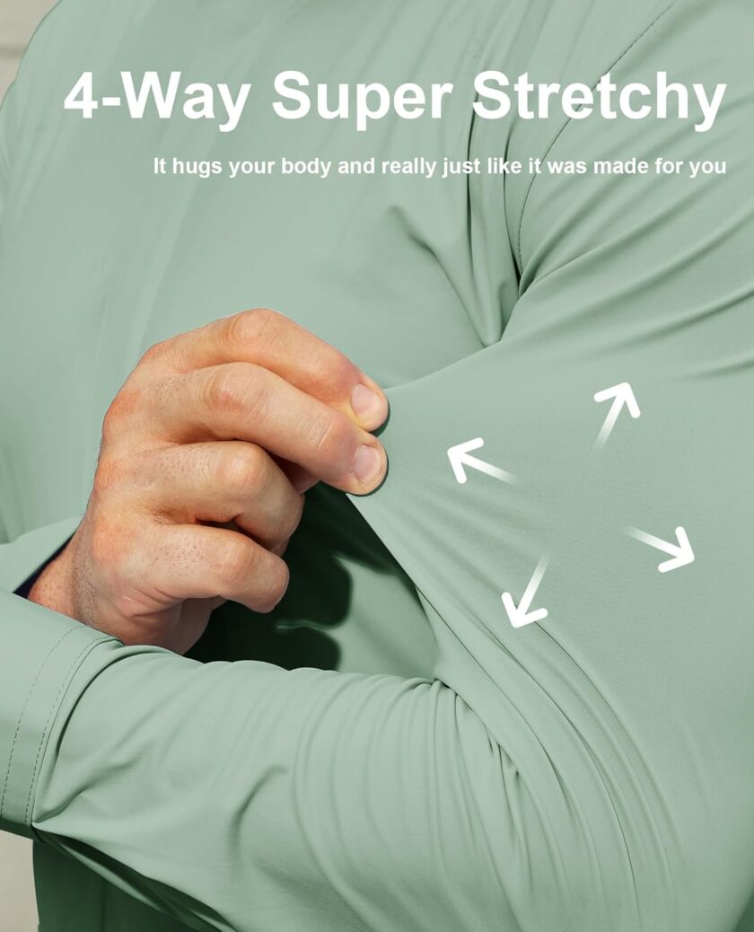 Stretch Men Dress Shirts Long Sleeve Slim Fit Dress Shirts for Men Button Down Dress Shirts Wrinkle Free - Image 2