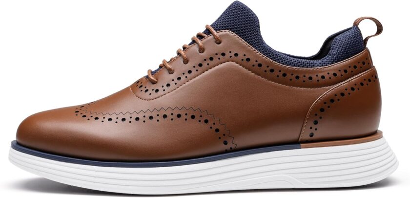 Men  Dress Sneakers Oxfords Casual Wingtip Brogue Shoes - Image 2