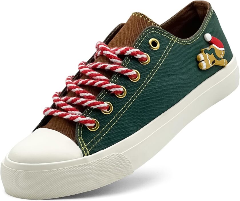 Canvas Shoes for Women Men Sneakers Fashion High Low Tops Christmas Shoes Classic Casual Tennis Running Walking Santa Shoes Unisex