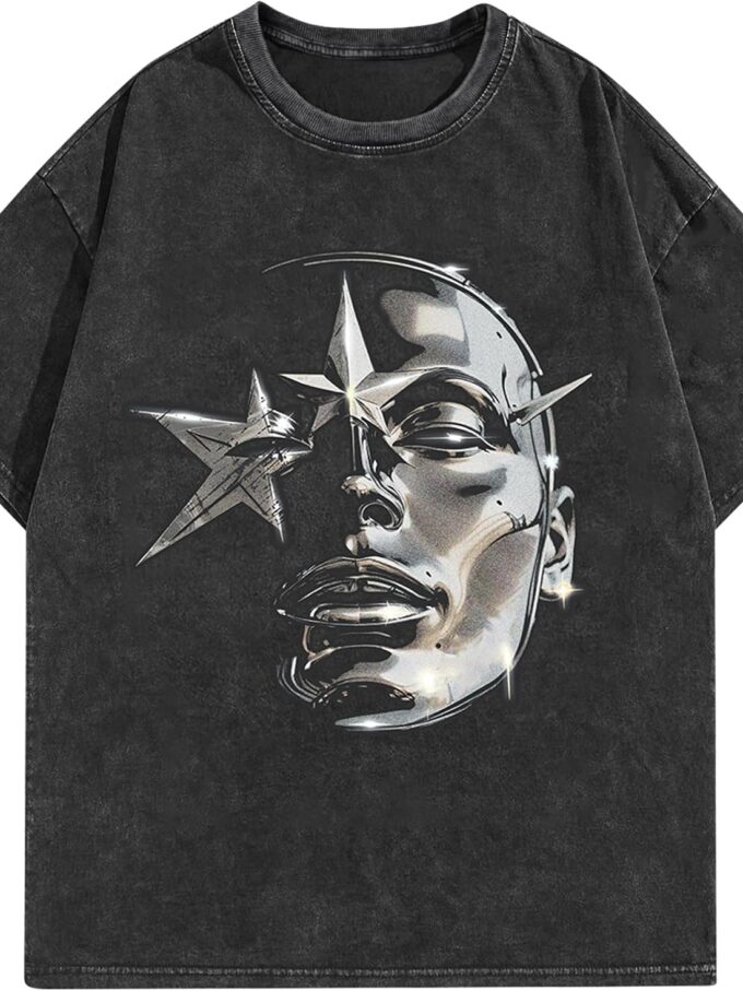 Men Graphic Tees Shirt Unisex Cotton Oversized T-Shirt Short Sleeve Vintage Streetwear Casual Tee Top