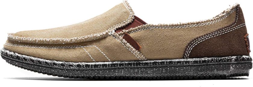 Men's Casual Cloth Shoes Canvas Slip on Loafers Leisure Vintage Flat Boat Shoes - Image 2