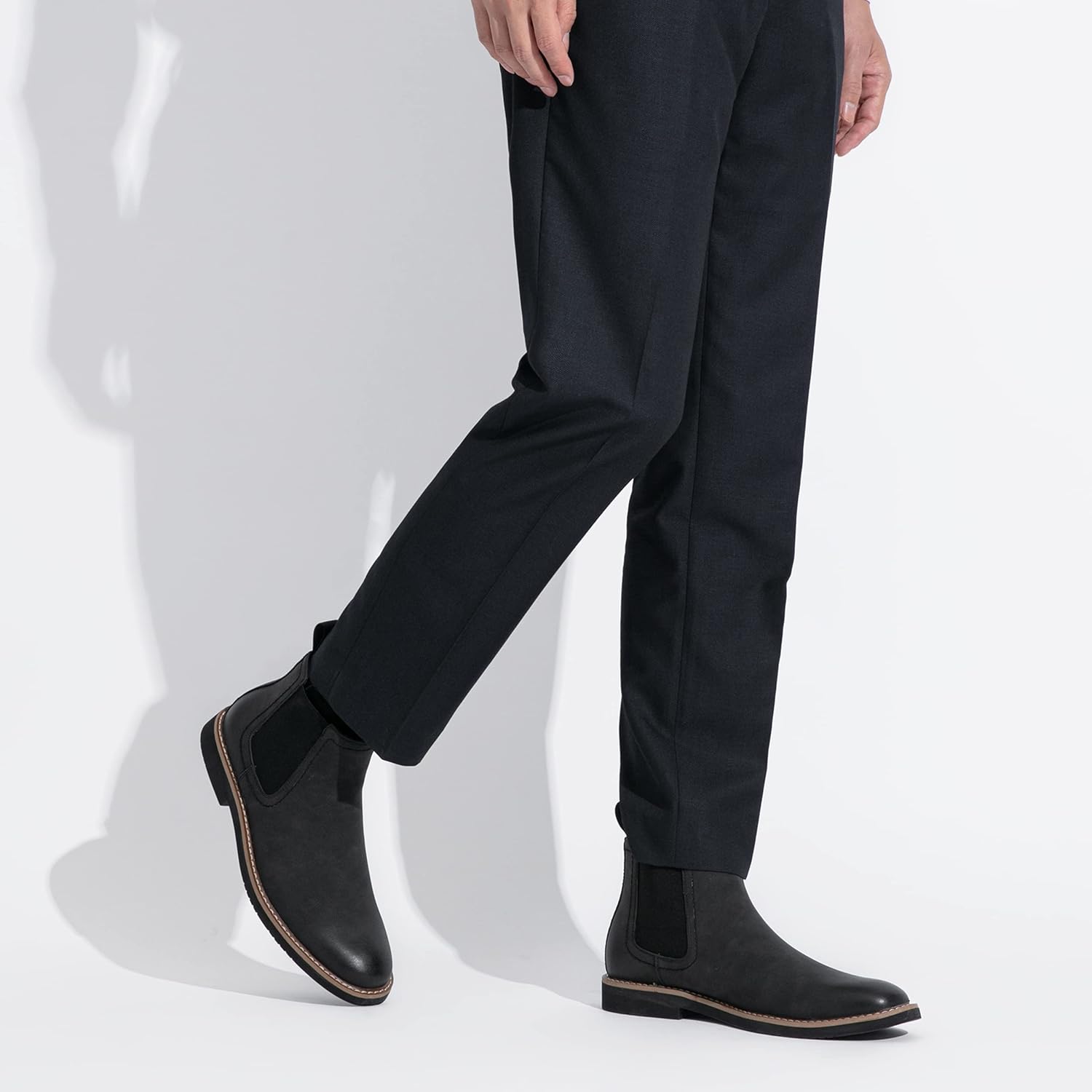 Chelsea Boots Men Casual Dress Boots Black Ankle Classic Slip on Boots for Men - Image 2