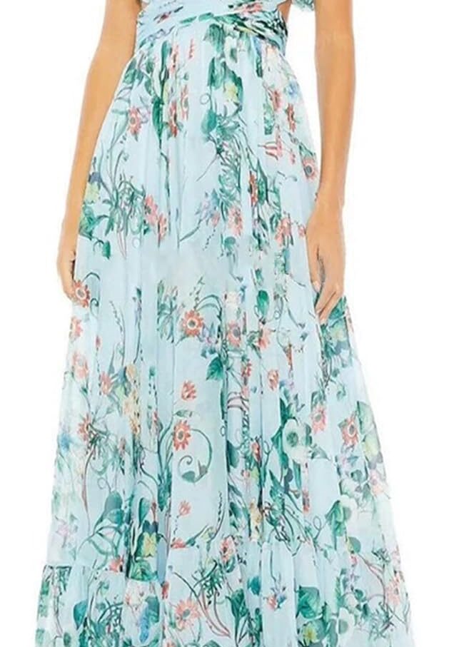 Women Summer Floral Print Straps Sleeveless V Neck Criss Cross Backless Chiffon Beach Boho Party Long Maxi Dress