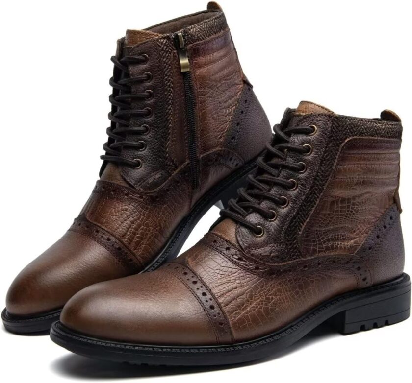 Men's Chelsea Boots, Stylish and Comfort Leather  Ankle Boots with Zipper - Image 2