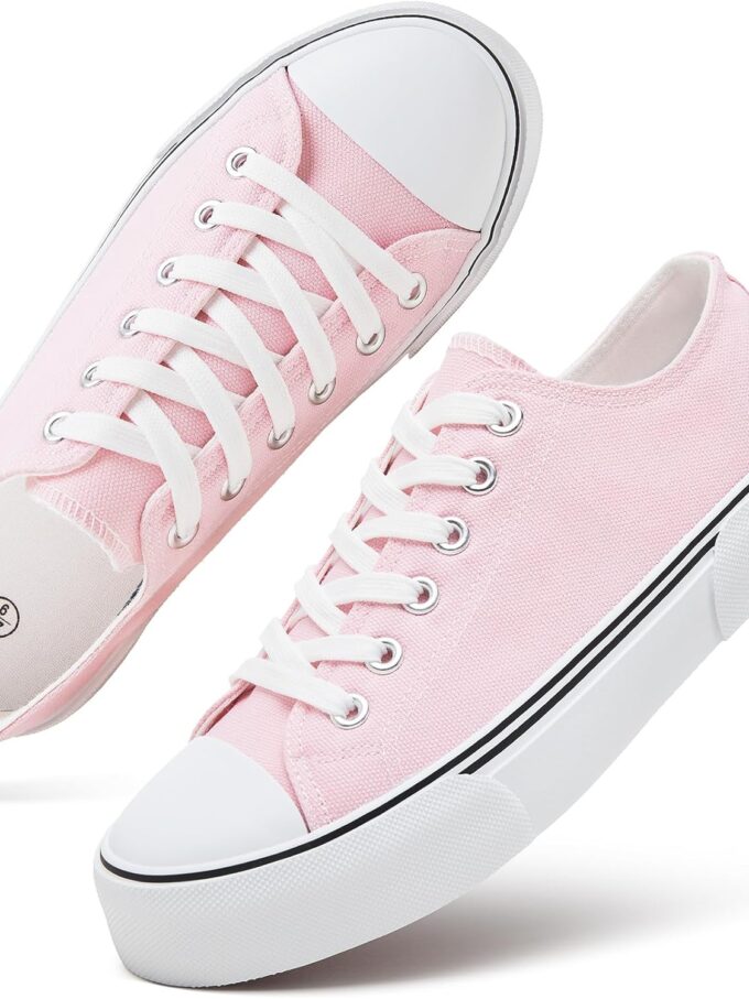 White Sneakers for Women Low Top Canvas Shoes Women Canvas Sneakers Women Fashion Sneakers Slip on Casual Tennis Shoes