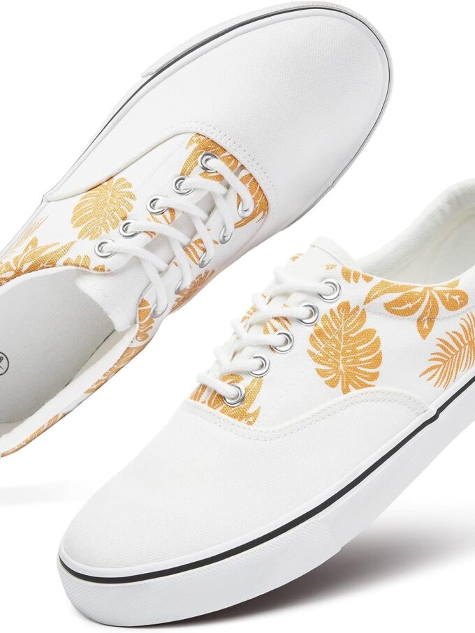 Men’s Low Top Canvas Walking Shoes Lace-up Fashion Sneakers Casual