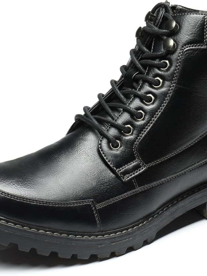 Men's Motorcycle Combat Oxford Boot Fur Lining Warm Zipper Boots