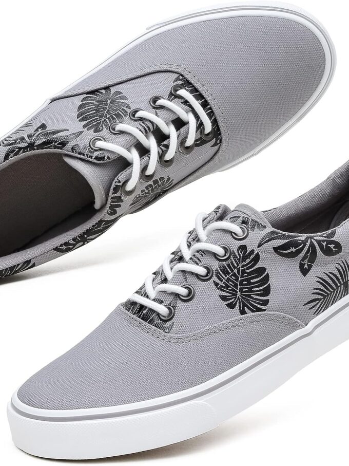 Men’s Low Top Canvas Walking Shoes Lace-up Fashion Sneakers Casual