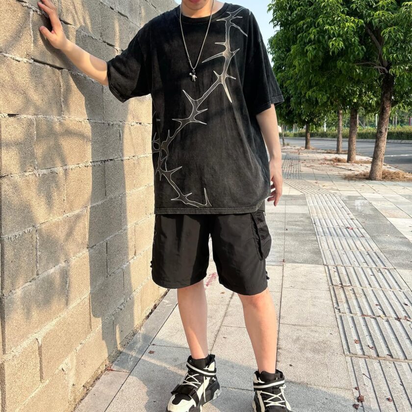 Y2K Graphic T-Shirts Vintage Oversized Tees Streetwear Casual Acid Washed Tops for Men WoMen - Image 2