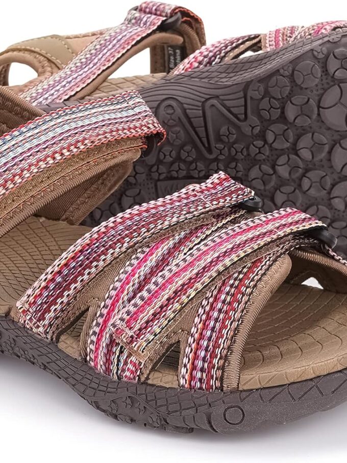 Women Hiking Sandals with Arch Support | Adjustable Hook and Loop Straps | Durable Sport Sandals for Outdoor Adventure