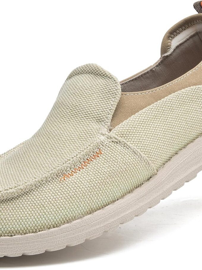 Men Slip  De Shoes Casual Canvas Loafers Slip-s Hands Free Comfortable Stretch Flat Boat Shoes
