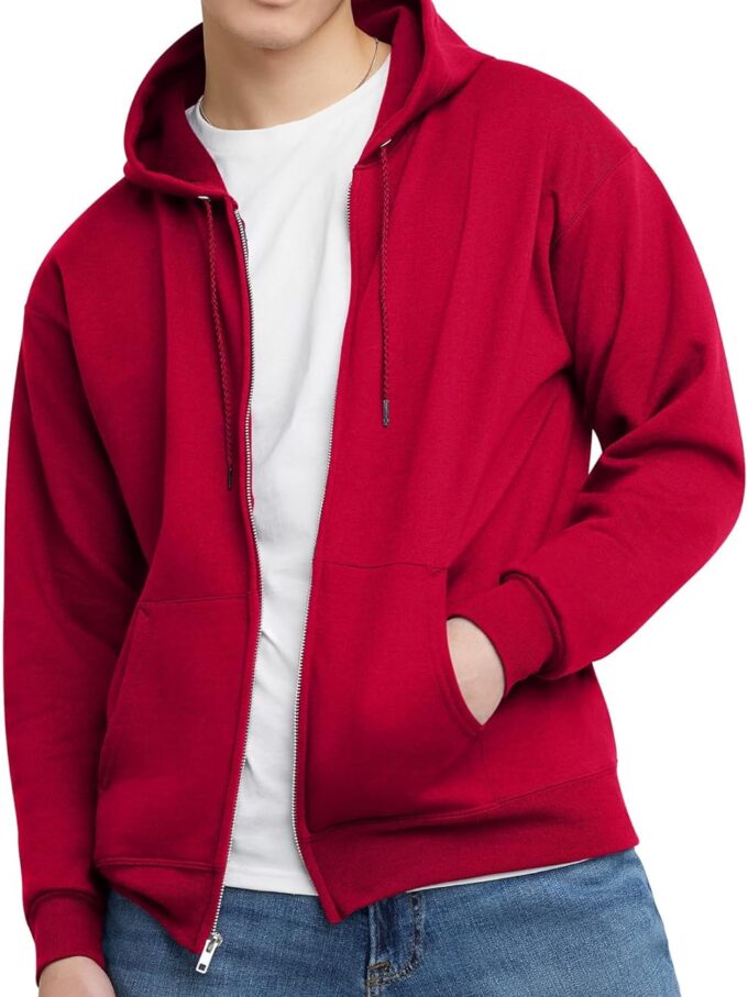 Men's Zip-Up Hoodie,  Fleece Full-Zip Hoodie for Men, Hooded Sweatshirt