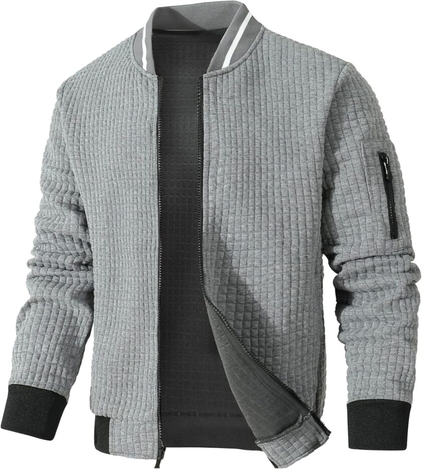 men Lightweight Jacket Casual Bomber Jacket Varsity Coat