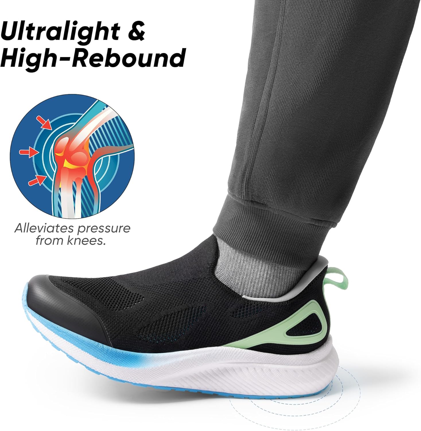 Men Hands-Free Slip Walking Shoes Laceless Comfortable Tennis Sneakers - Image 2