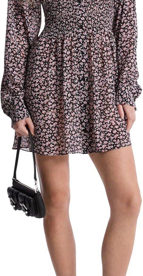Women Floral Smock Shirt Dress
