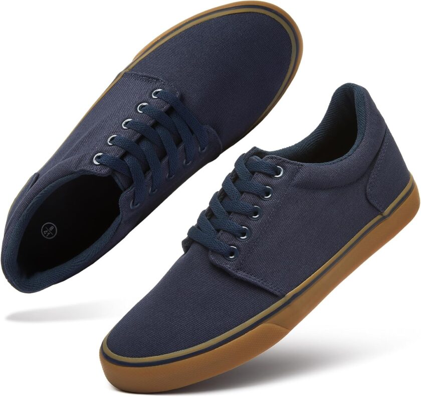 Men Canvas Shoes Classic Men Canvas Sneakers Low Top Tennis Shoes Lace up Comfortable Skate Casual Shoes