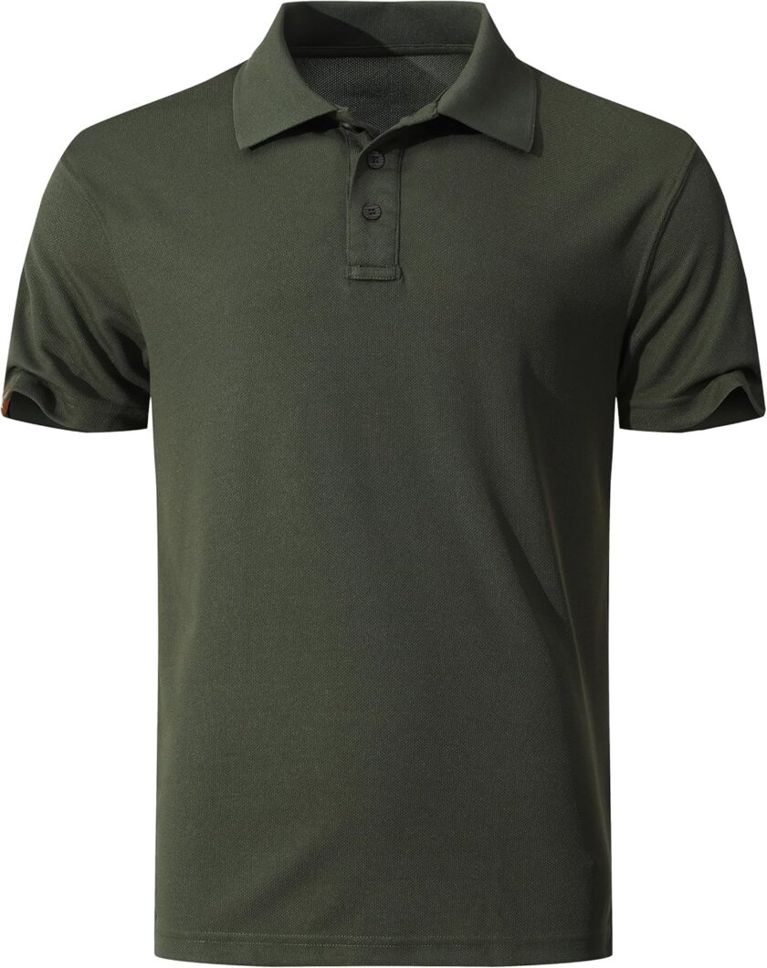 Men Quick-Dry  Shirts Short Sleeve Performance for Golf Tennis Daily Casual Collared T-Shirt - Image 2