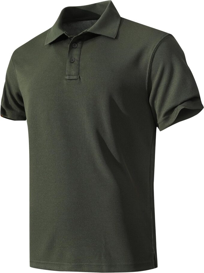 Men Quick-Dry  Shirts Short Sleeve Performance for Golf Tennis Daily Casual Collared T-Shirt